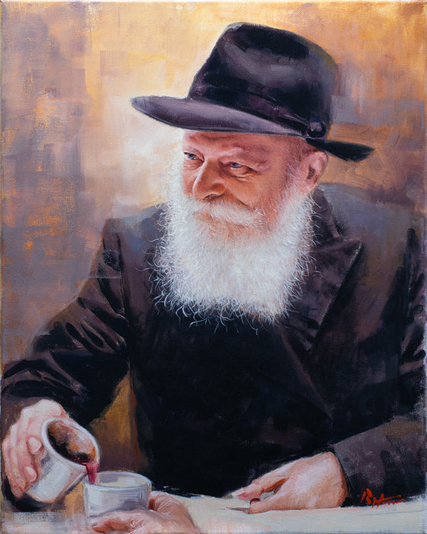 Lubavitcher Rebbe Pouring Wine second iteration