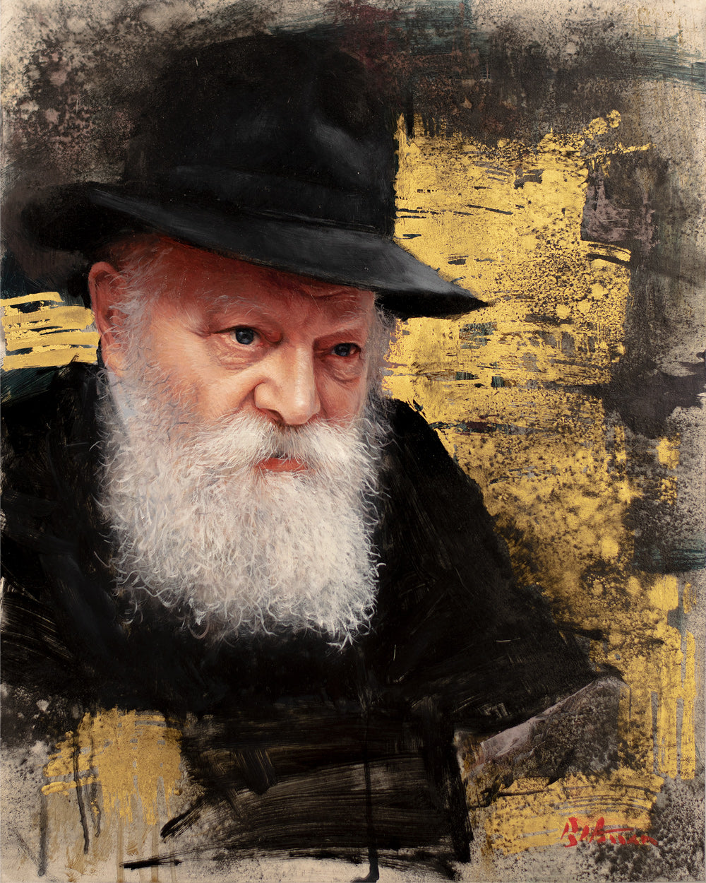 Rebbe Smiling Lubavitcher Rebbe Giclée print - BenjaminHassanArt
