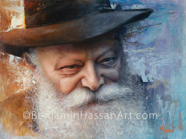 Lubavitcher Rebbe in Orange and blue
